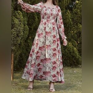 Floral Pink Maxi Dress